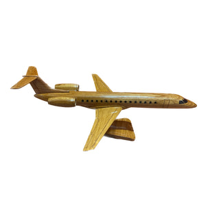 Embraer 145 Mahogany Wood Desktop Airplane Model