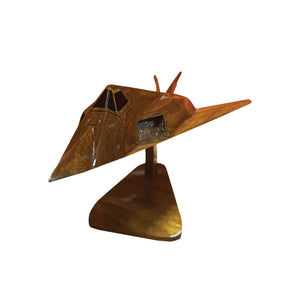 F117 Nighthawk Mahogany Wood Desktop Airplane Model