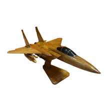 Load image into Gallery viewer, F15 Eagle Mahogany Wood Desktop Airplane Model