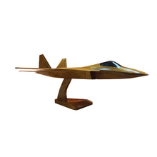 Load image into Gallery viewer, F22 Raptor Mahogany Wood Desktop Airplane Model