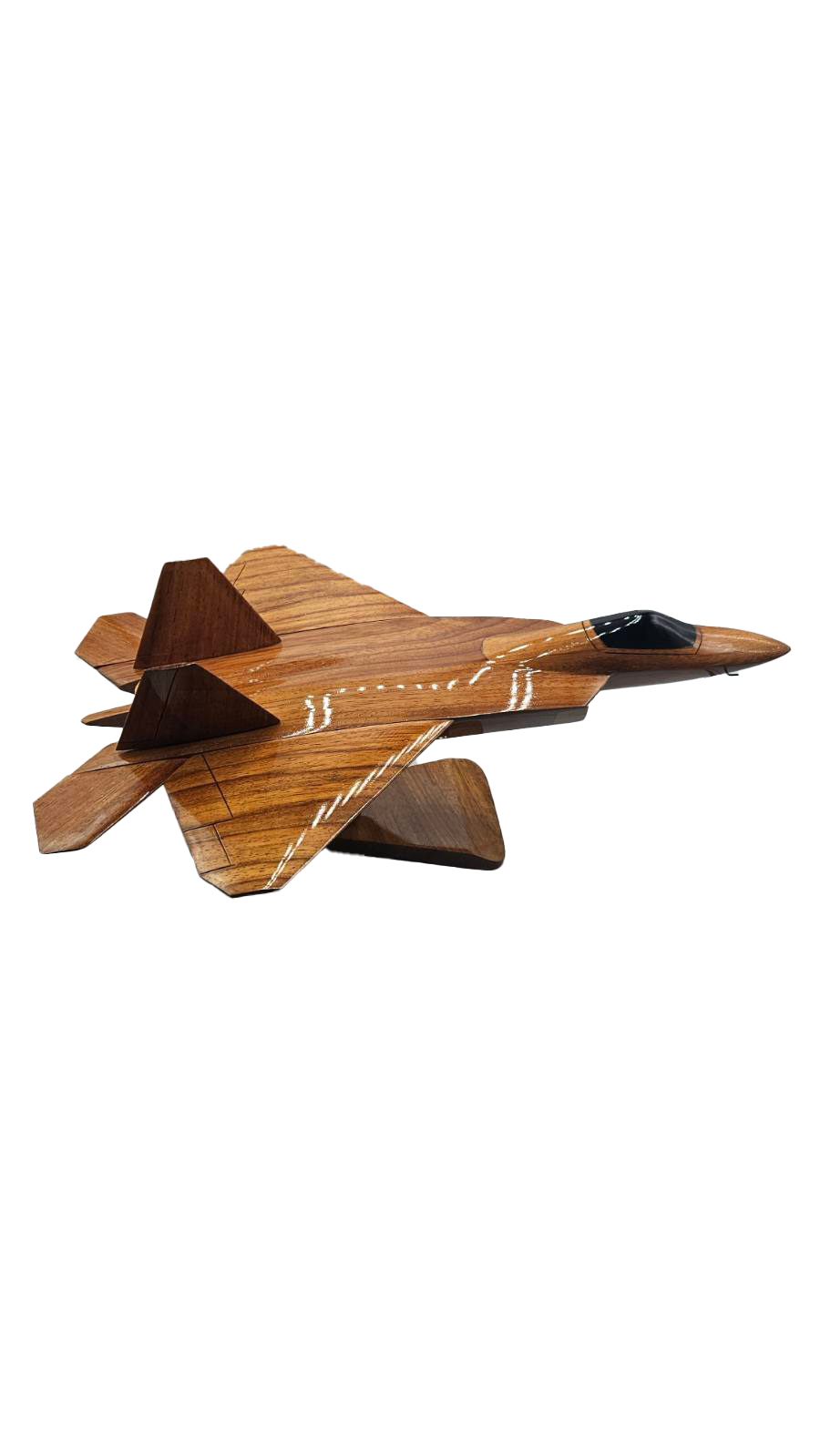 F22 Raptor Mahogany Wood Desktop Airplane Model