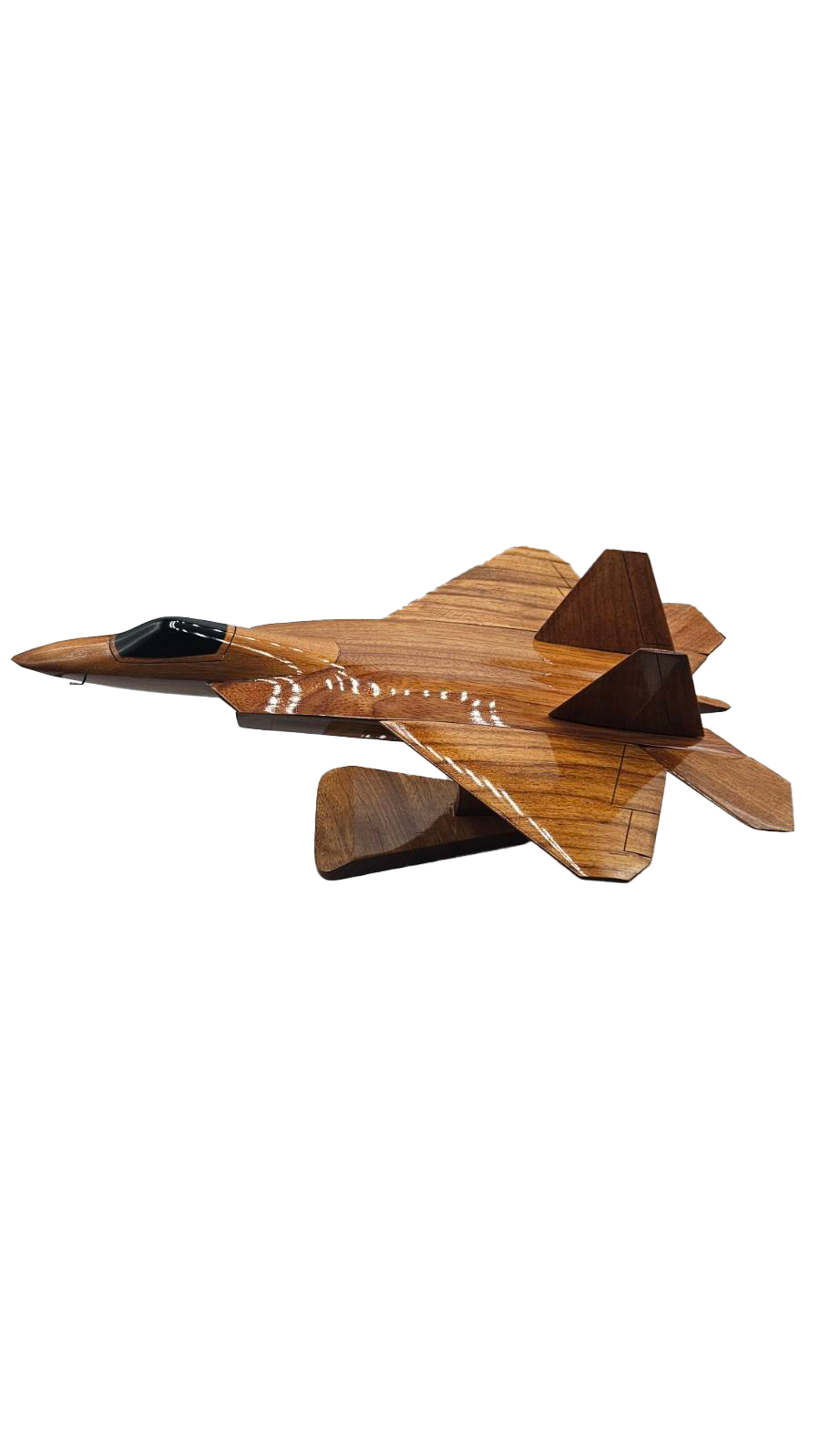 F22 Raptor Mahogany Wood Desktop Airplane Model