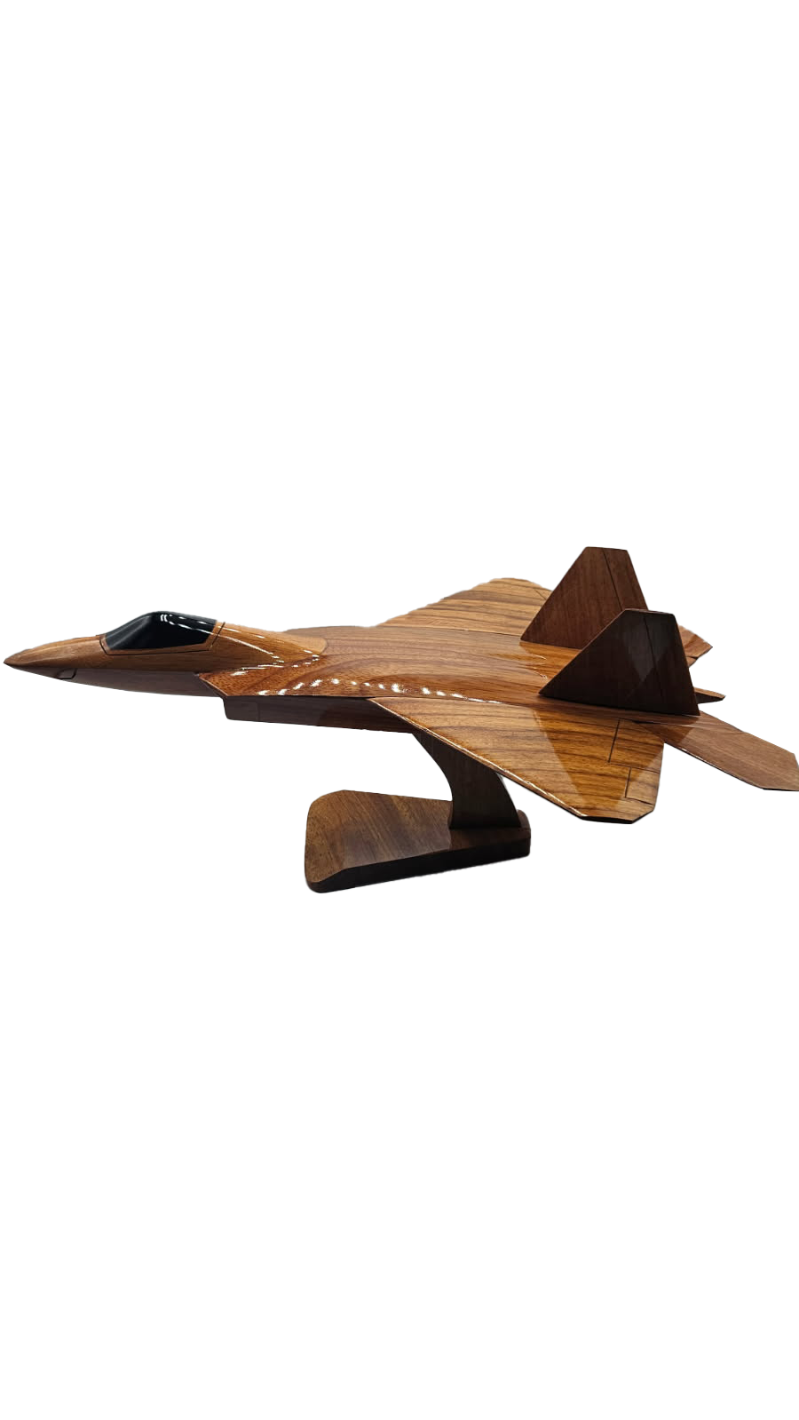 F22 Raptor Mahogany Wood Desktop Airplane Model