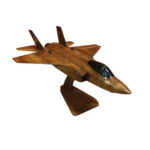 F35 Joint Strike Fighter Mahogany Wood Desktop Airplane Model
