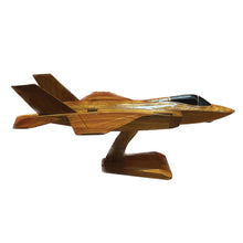 Load image into Gallery viewer, F35 Joint Strike Fighter Mahogany Wood Desktop Airplane Model