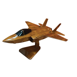 F35 Joint Strike Fighter Mahogany Wood Desktop Airplane Model