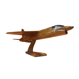 F8 Crusader Mahogany Wood Desktop Airplane Model