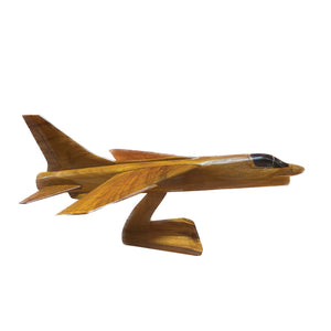 F8 Crusader Mahogany Wood Desktop Airplane Model