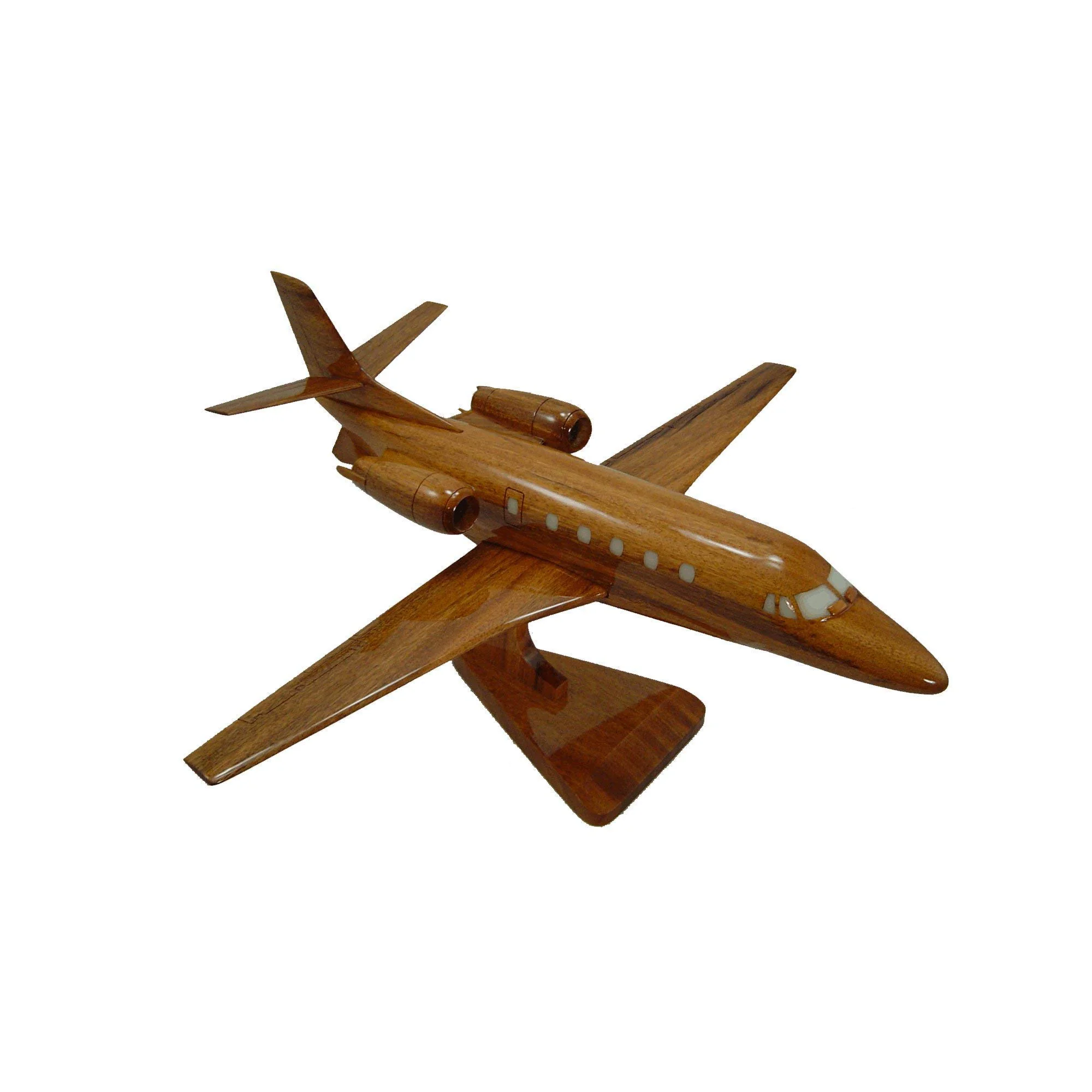 Falcon 2000 Mahogany Wood Desktop Airplane Model