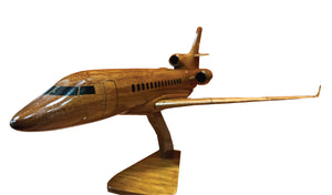 Falcon 7X Mahogany Wood Desktop Airplane Model