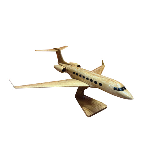 Gulfstream 650 Mahogany Wood Desktop Airplane Modal