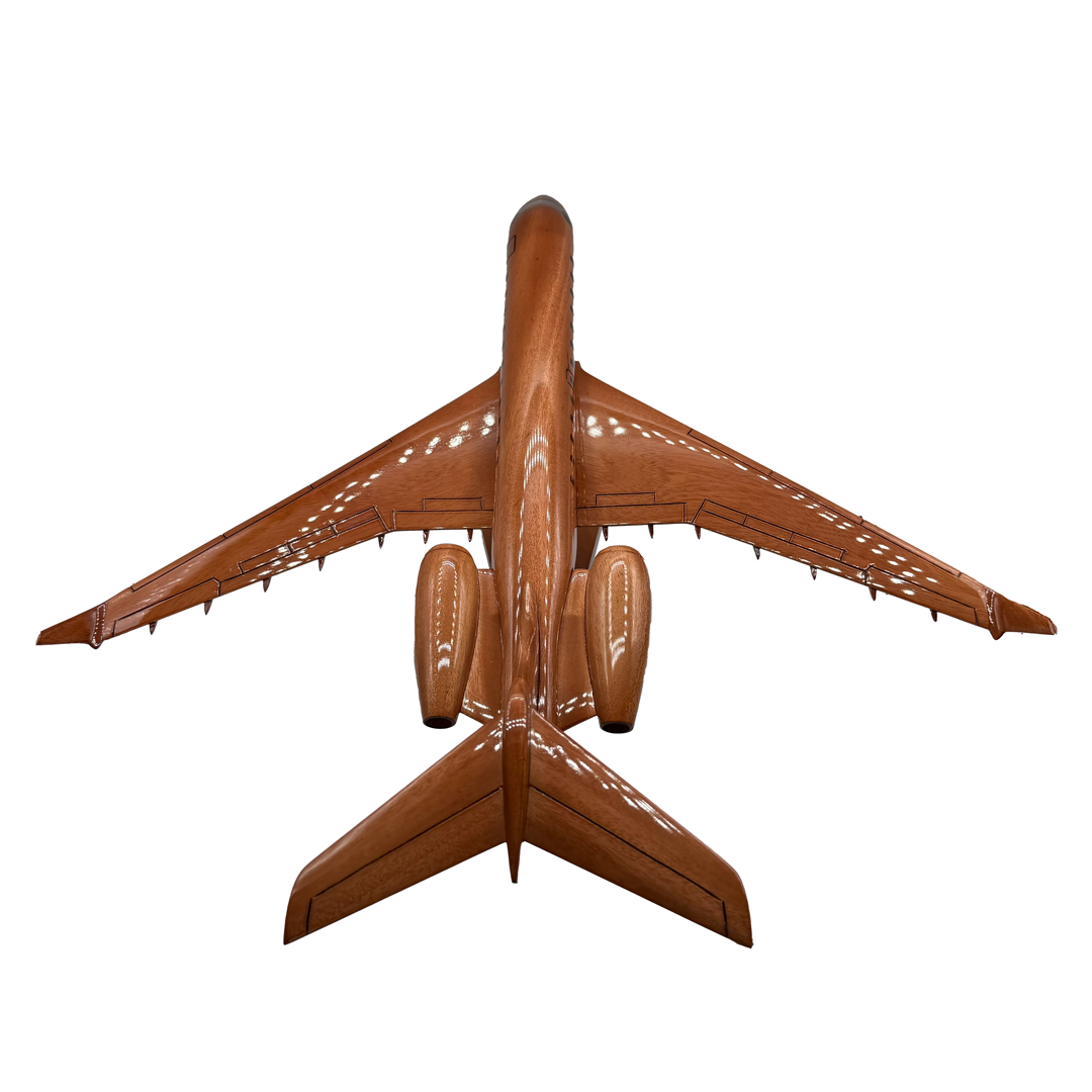 Global 8000 Mahogany Wood Desktop Airplane Model