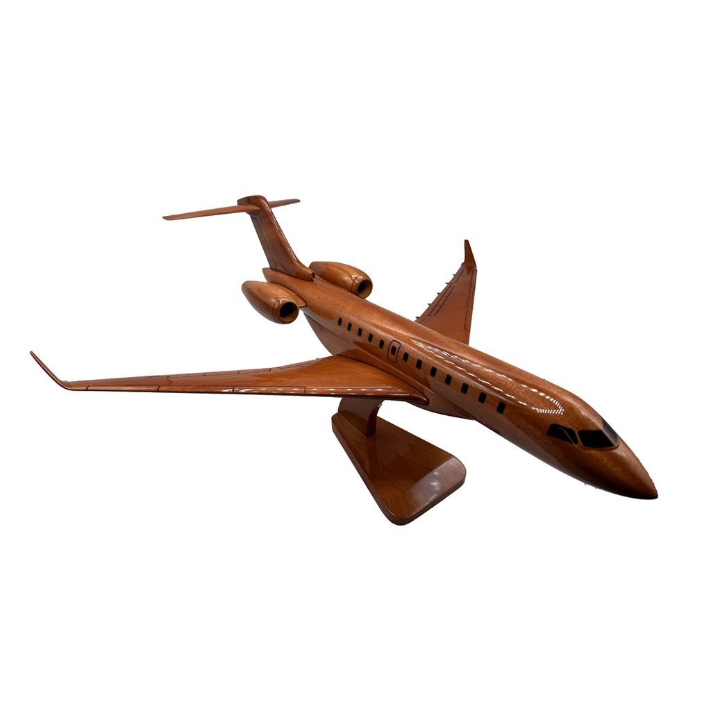 Global 8000 Mahogany Wood Desktop Airplane Model