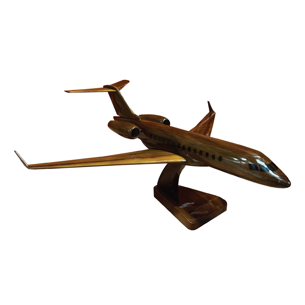Global Express Mahogany Wood Desktop Airplane Model