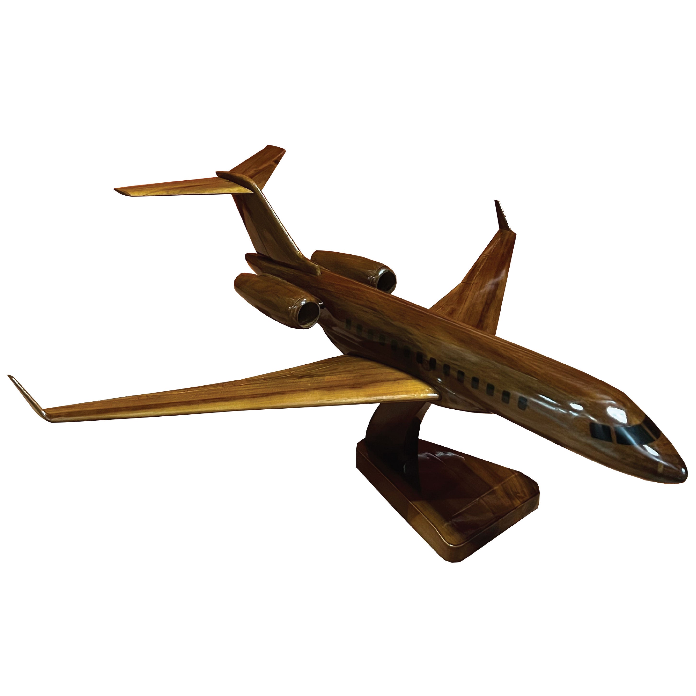 Global Express Mahogany Wood Desktop Airplane Model