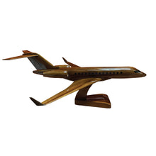 Load image into Gallery viewer, Global Express Mahogany Wood Desktop Airplane Model