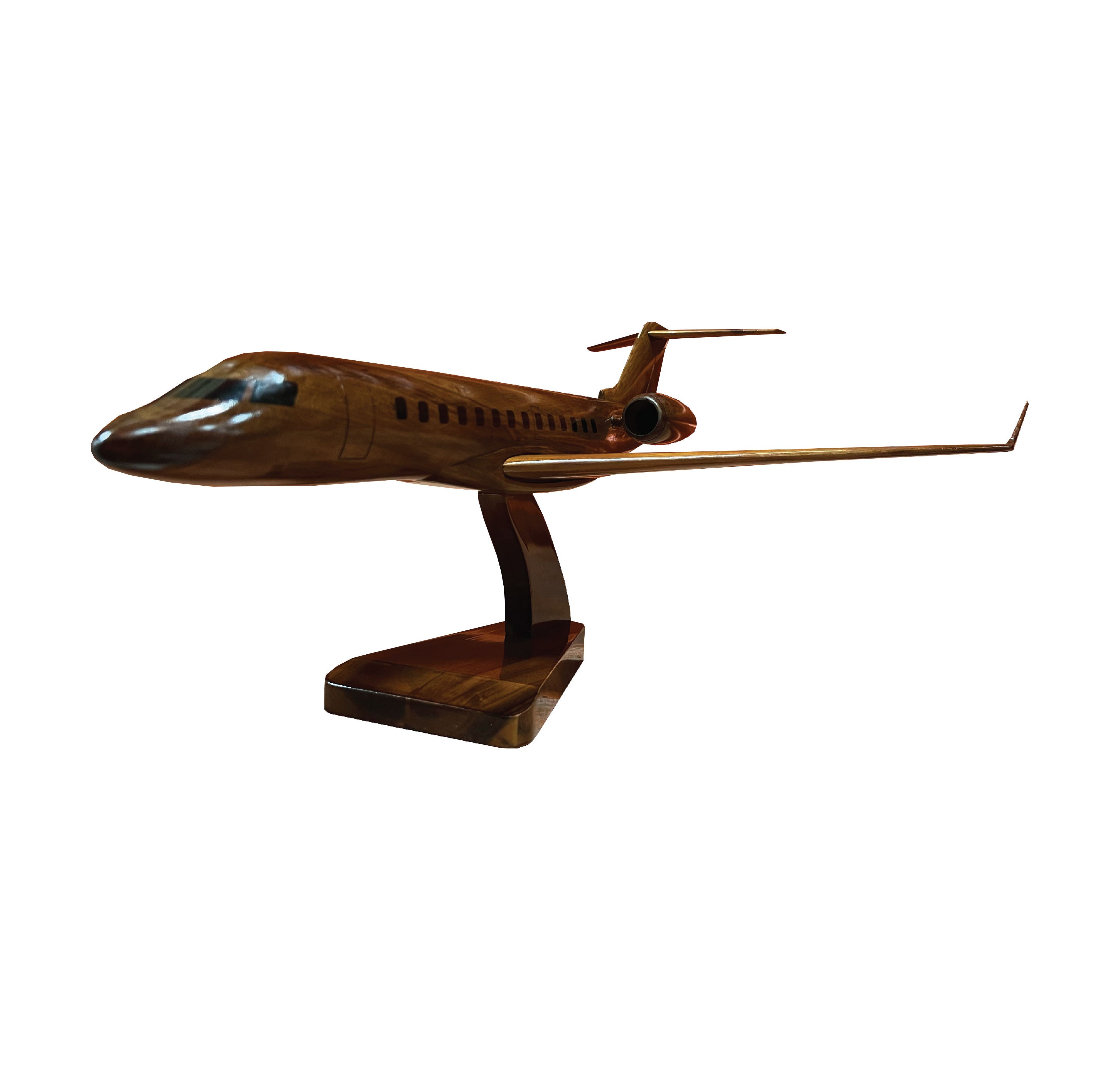 Global Express Mahogany Wood Desktop Airplane Model