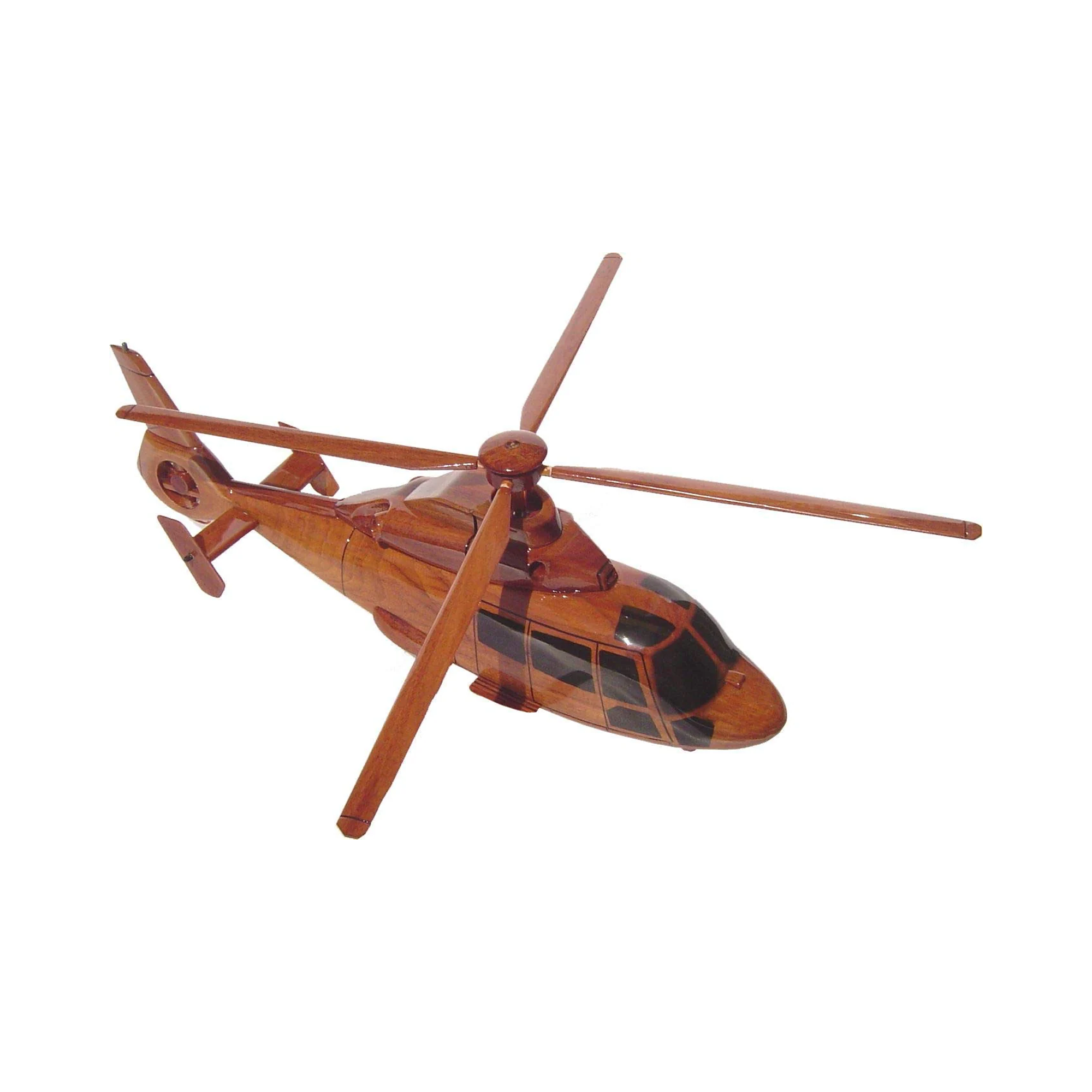 HH-65A ( HH65A ) Dauphin Mahogany Wood Desktop Helicopter Model