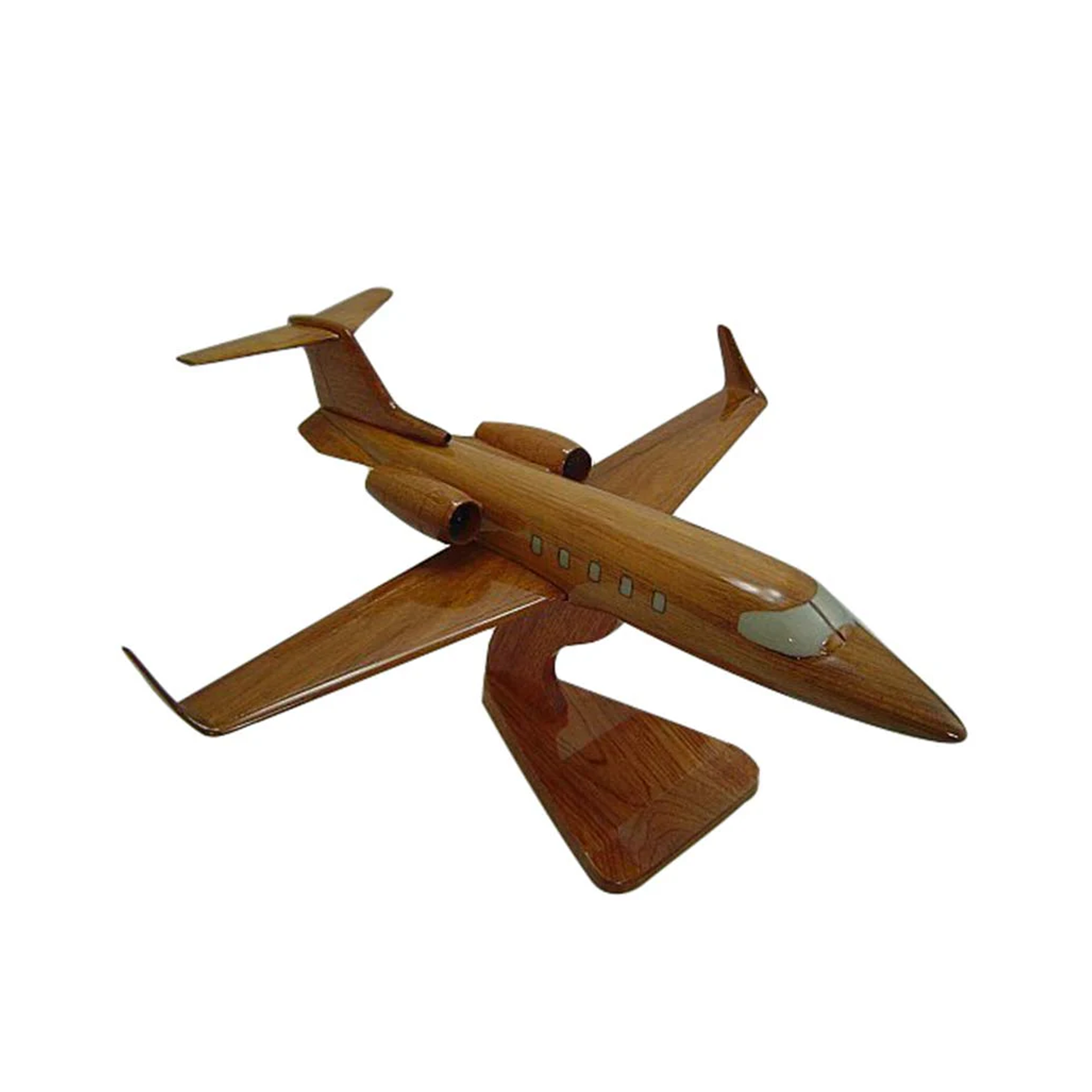 Lear31  Mahogany Wood Desktop Airplanes Model