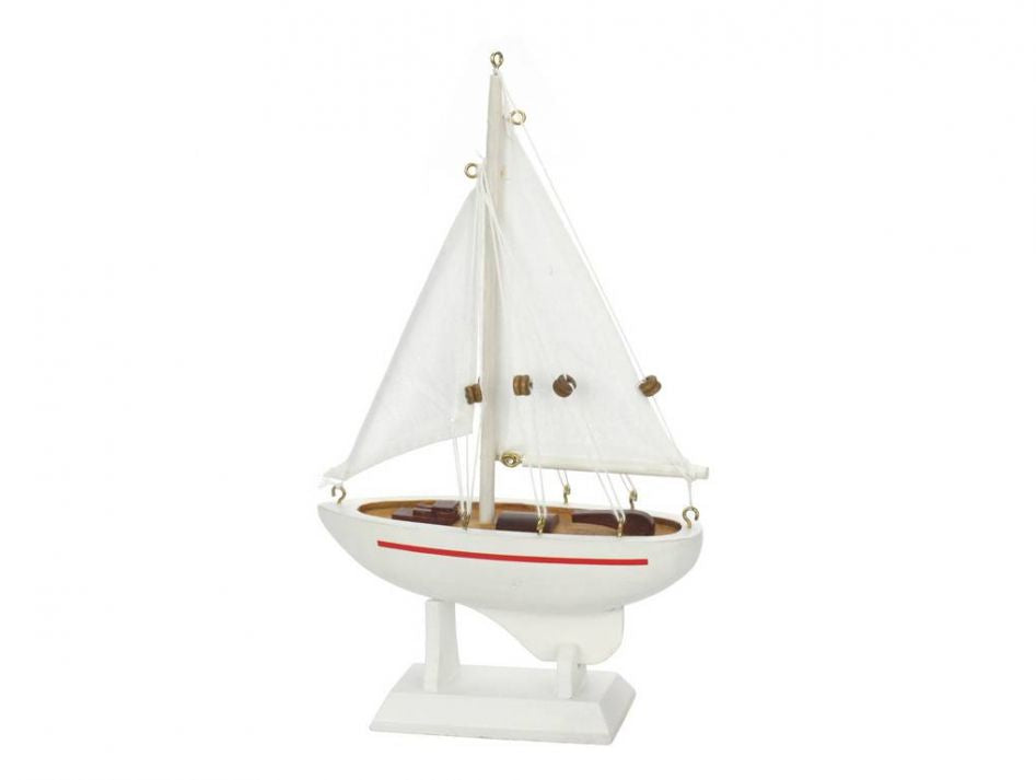 Wooden Intrepid Model Sailboat 9""