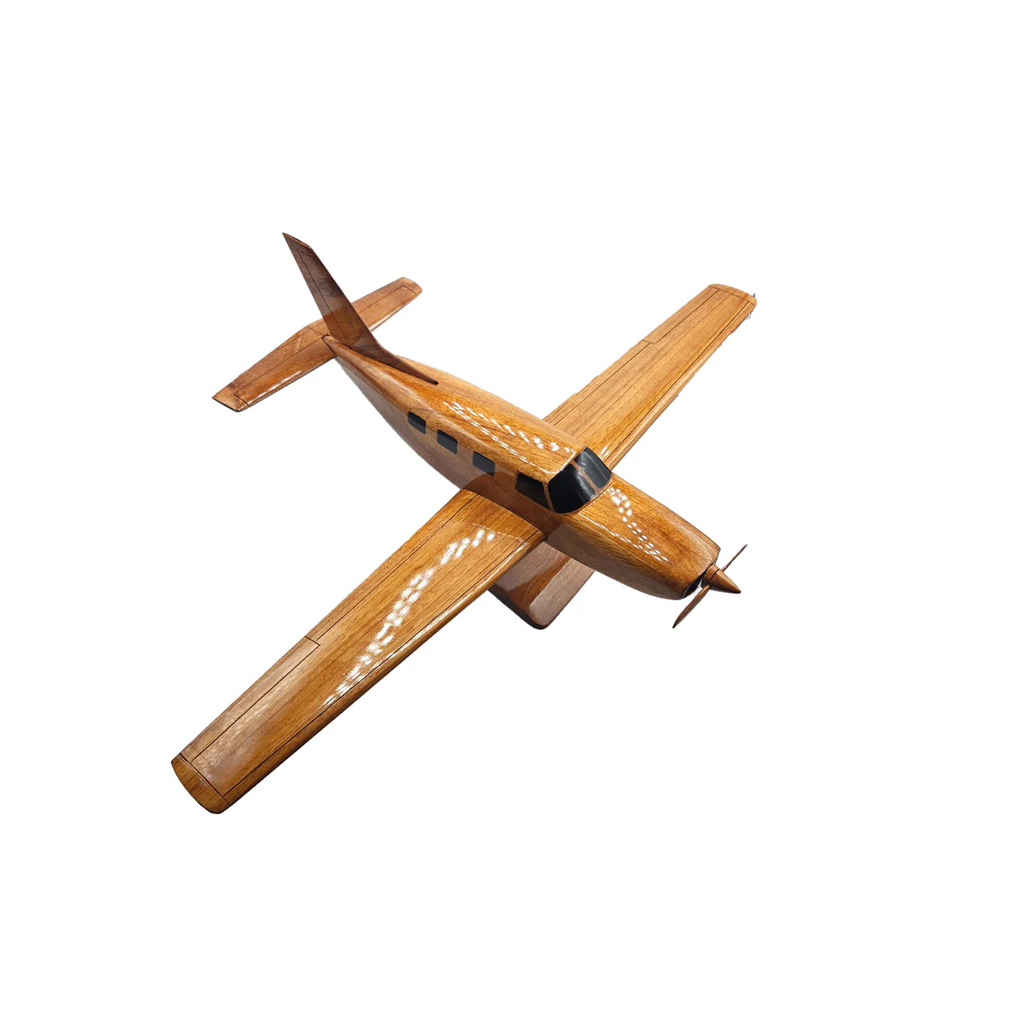 Piper Seminole Mahogany Wood Desktop Airplane Model