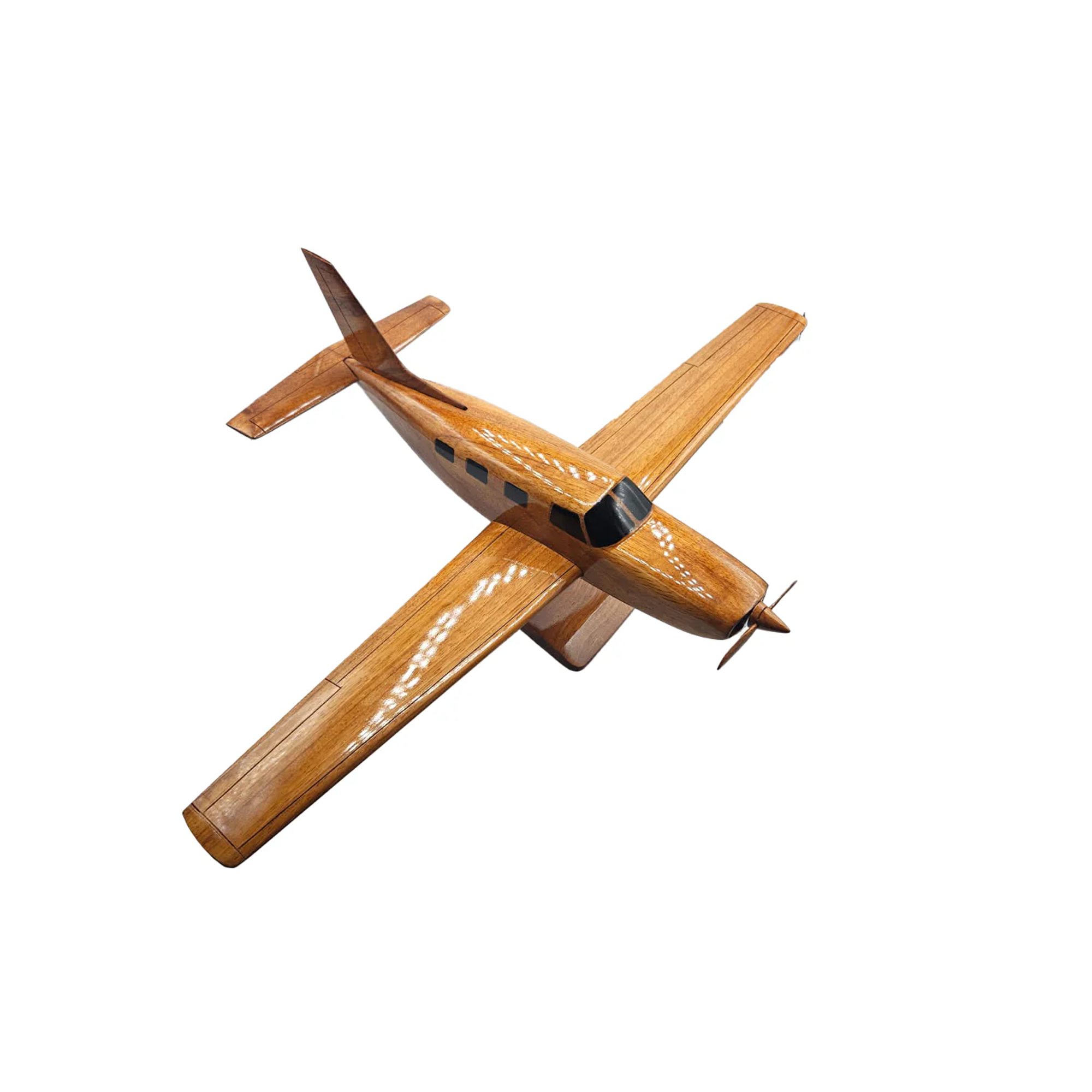 Piper Seminole Mahogany Wood Desktop Airplane Model