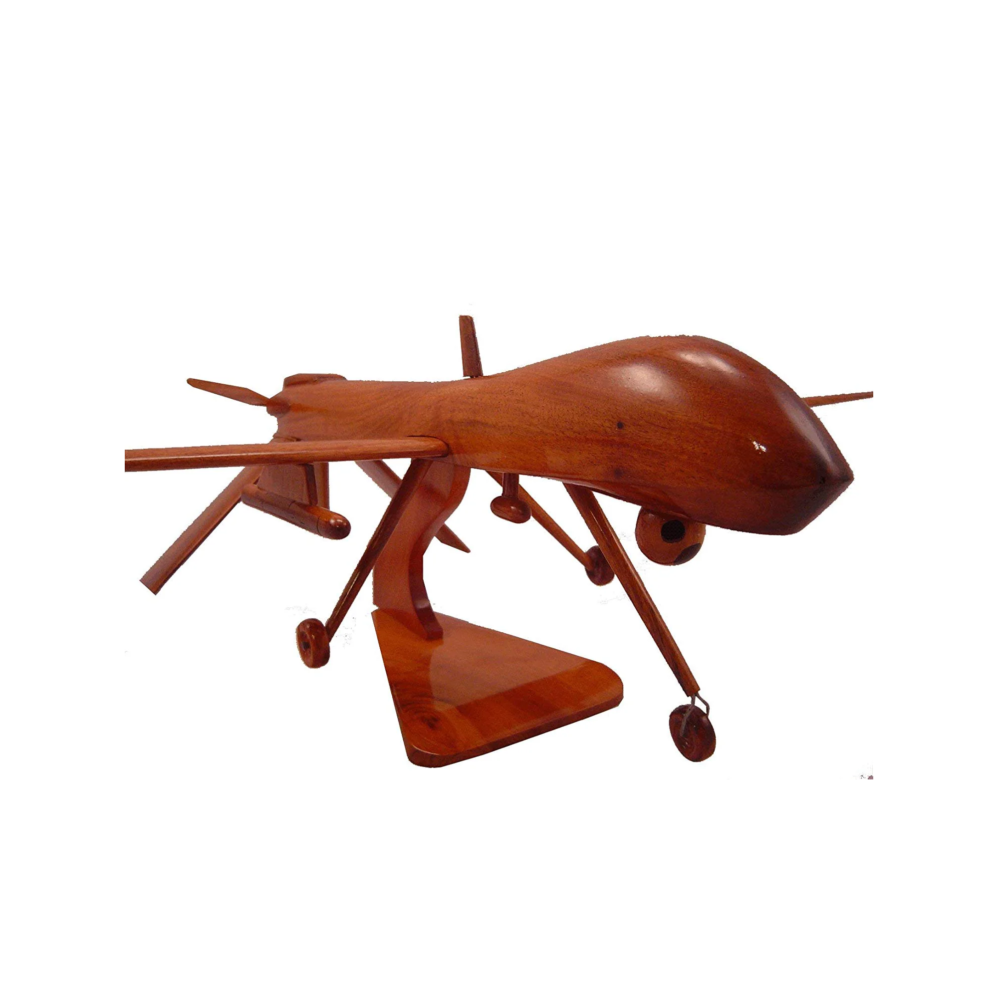 Predator A Mahogany Wood Desktop Airplane Model