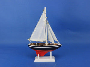 Wooden American Sailer Model Sailboat Decoration 9""