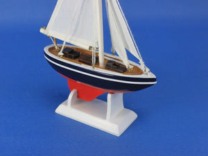 Wooden American Sailer Model Sailboat Decoration 9""