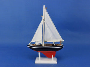 Wooden American Sailer Model Sailboat Decoration 9""