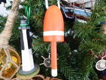 Load image into Gallery viewer, Wooden Orange Lobster Trap Buoy Christmas Tree Ornament