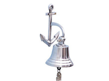 Load image into Gallery viewer, Chrome Hanging Anchor Bell 8&quot;