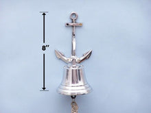 Load image into Gallery viewer, Chrome Hanging Anchor Bell 8&quot;