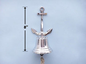 Chrome Hanging Anchor Bell 8"