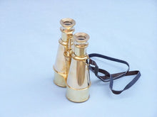 Load image into Gallery viewer, Captain&#39;s Solid Brass Binoculars with Leather Case 6&quot;