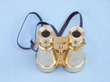 Load image into Gallery viewer, Captain&#39;s Solid Brass Binoculars with Leather Case 6&quot;