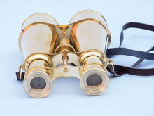 Load image into Gallery viewer, Captain&#39;s Solid Brass Binoculars with Leather Case 6&quot;