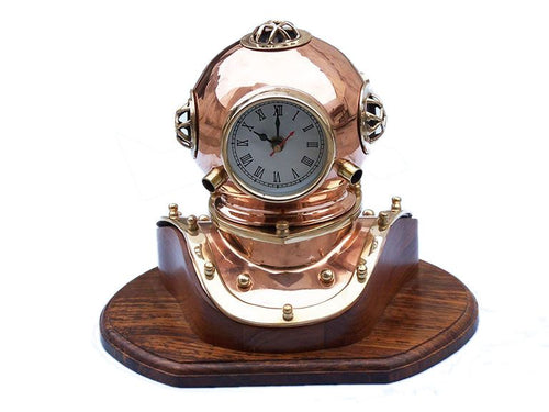 Copper Decorative Divers Helmet Clock 12