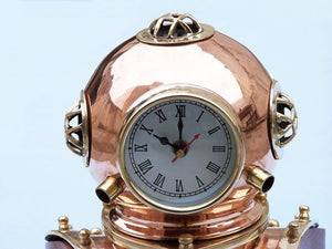 Copper Decorative Divers Helmet Clock 12"