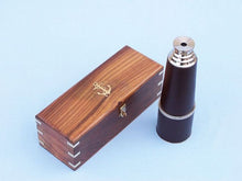 Load image into Gallery viewer, Deluxe Class Admiral&#39;s Brass - Leather Spyglass Telescope 27&quot; w/ Rosewood Box