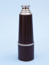 Load image into Gallery viewer, Deluxe Class Admiral&#39;s Brass - Leather Spyglass Telescope 27&quot; w/ Rosewood Box