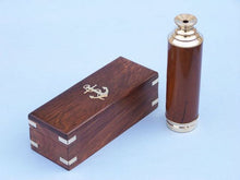 Load image into Gallery viewer, Deluxe Class Solid Brass - Wood Captain&#39;s Spyglass Telescope 15&quot; w/ Rosewood Box