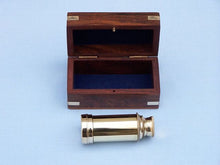 Load image into Gallery viewer, Deluxe Class Scout&#39;s Brass Spyglass Telescope 7&quot; w/ Rosewood Box