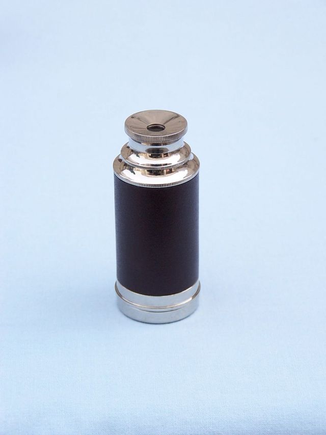 Deluxe Class Scout's Brass - Leather Spyglass Telescope 7" w/ Rosewood Box