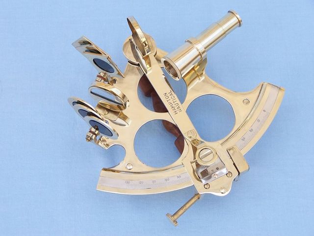 Captain's Brass Sextant with Rosewood Box 8""