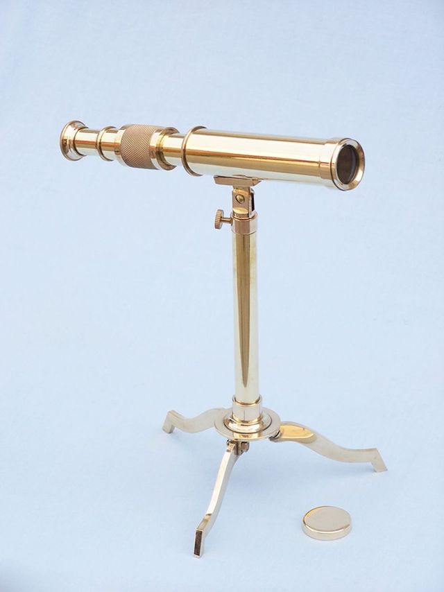 Solid Brass Telescope on Stand 17