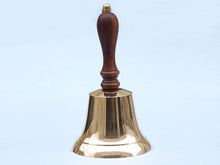 Load image into Gallery viewer, Brass Plated Hand Bell 7&quot;