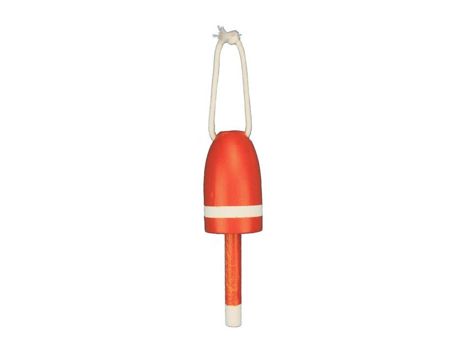 Wooden Orange Maine Lobster Trap Buoy 7