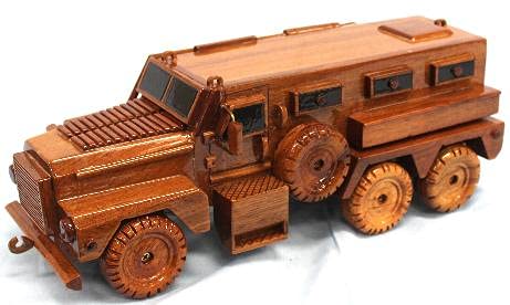 MRAP Bison Mahogany Wood Desktop trucks Model