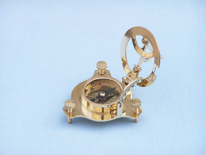 Solid Brass Captain's Triangle Sundial Compass w/ Rosewood Box 3"